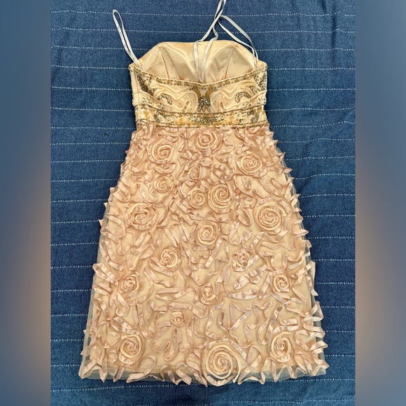 Sue Wong champagne and Gold Embellished Mini cocktail Dress - Picture 3 of 3